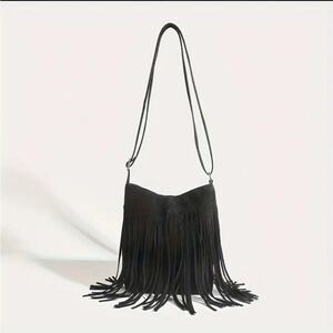Black Fringe Crossbody Tassel Purse